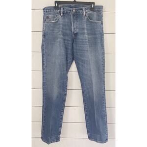 Polo Ralph Lauren Vintage Button fly Jeans Straight Leg Distressed Size 35 x 32